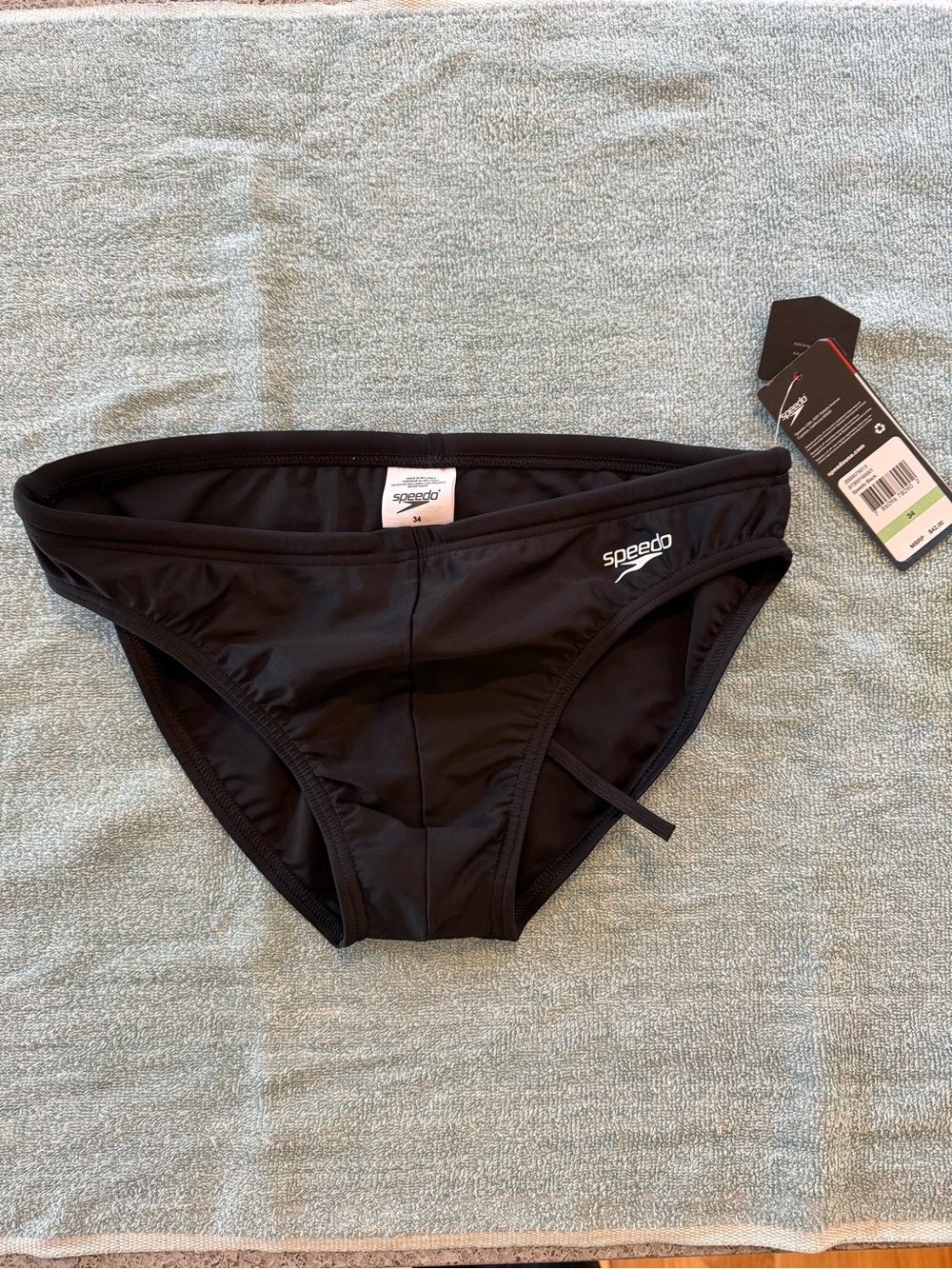 Speedo Black Men's Endurance Swim Brief - M